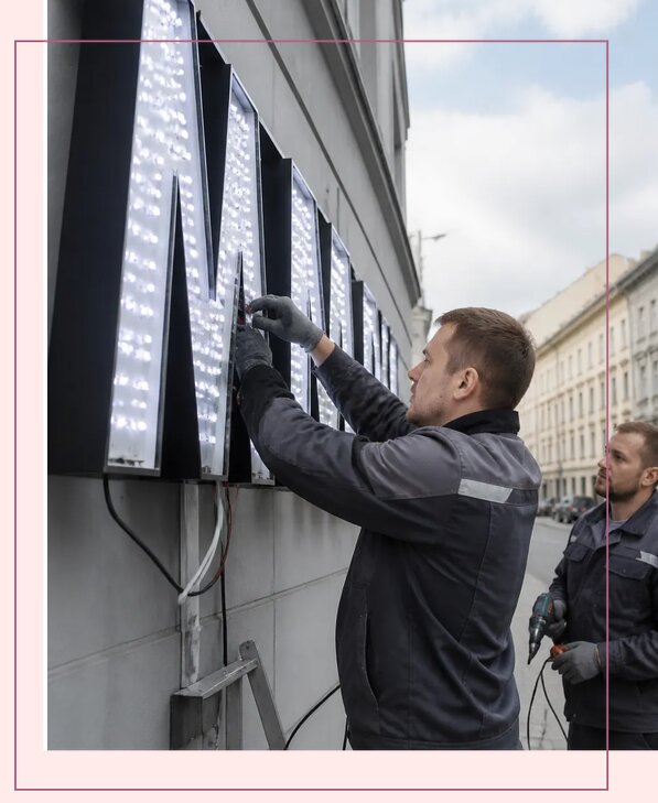 Изготовление и монтаж светодиодных LED вывесок в Ялте