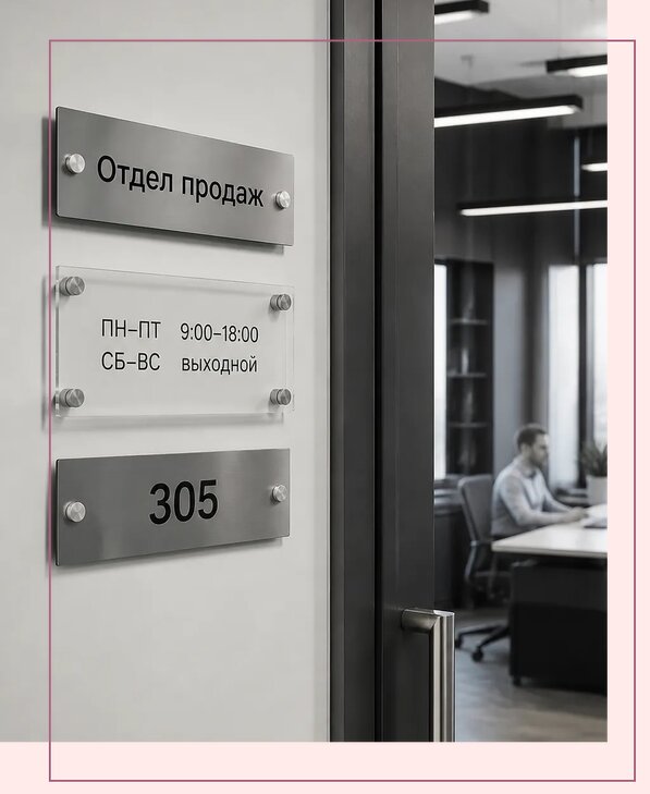 Офисные таблички на дверь в Ялте по цене от 5006 р. | Аванза-Ялт